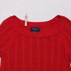 American Eagle Casual Pullover Long Sleeve Cotton Sweater Womens Size S Red